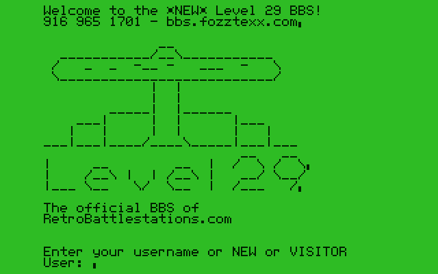 FujiNet Netcat BBS screen