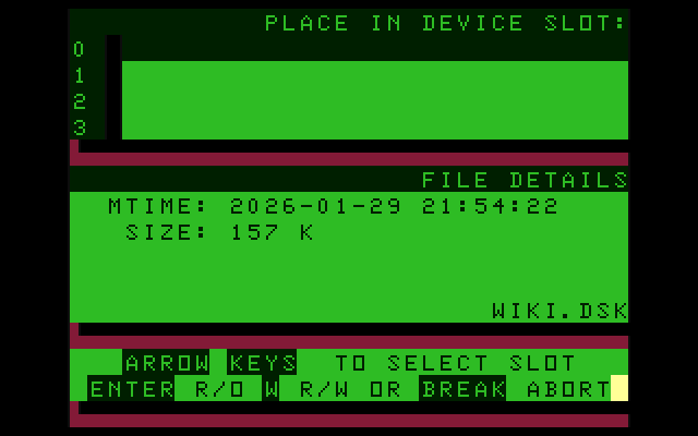 Place in device slot screen